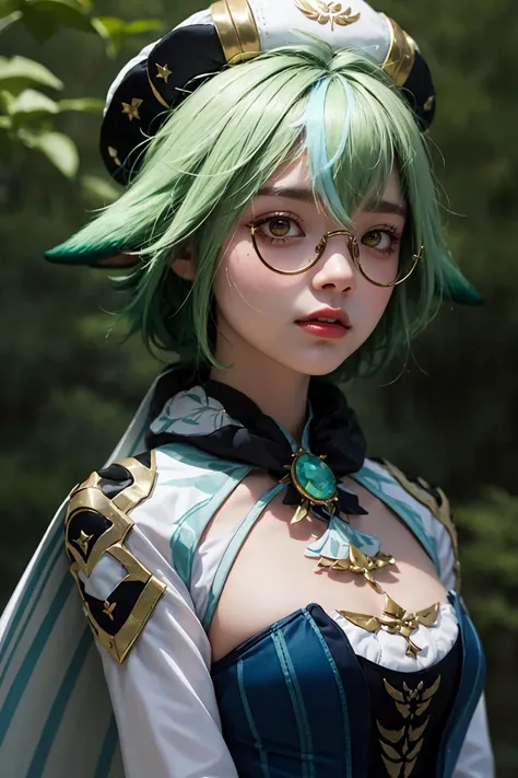 <lora:genshinfull1:1>, sucrosedef, <lora:Genshin Impact - Sucrose v2 @ sucrose (genshin impact):1>, sucrose \(genshin impact\), semi-rimless eyewear, hat,
1girl,solo, short hair,realistic, green hair,lips,profile,portrait,closed mouth,nose,from side, best quality, masterpiece, illustration, an extremely delicate and beautiful, extremely detailed ,CG,unity,8k wallpaper, Amazing, finely detail, masterpiece, best quality,official art,extremely detailed CG unity 8k wallpaper,absurdres, incredibly absurdres, huge filesize , ultra-detailed, highres, extremely detailed,beautiful detailed girl, extremely detailed eyes and face, beautiful detailed eyes,light on face, upper body,
outdoors, outside, day, medieval, germany, church