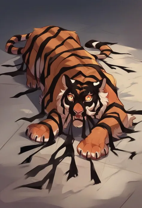 <lora:Dream_Tiger_for_Pony:1> dream tiger, laying on the floor, score_9, score_8_up, score_7_up, score_6_up, score_5_up, score_4_up, hd, (ultra hd quality details), 8K, 2d illustration