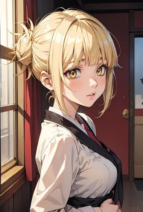 (masterpiece, best quality), 1girl,   <lora:toga_himiko_v1:0.8> toga himiko, blonde hair,yellow eyes,short hair