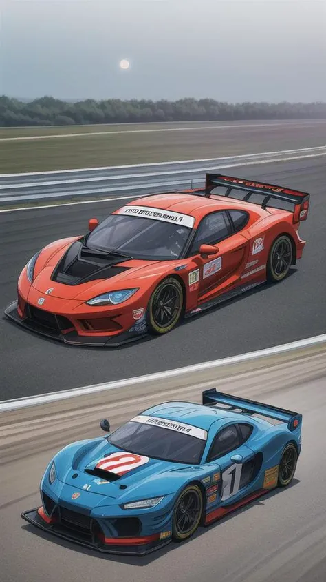 (masterpiece, best quality), high resolution, (8k resolution), (ultra detailed), (Two racing cars racing:1.5) towards the camera, (Super sports car:1.2), Plasma engine, Colorful planets and nebulae in the background, more details, low saturation, Phototexture, <lora:add_detail:.6>