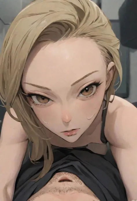 face focus view of a girl looking at the viewer, fucked hard by a man