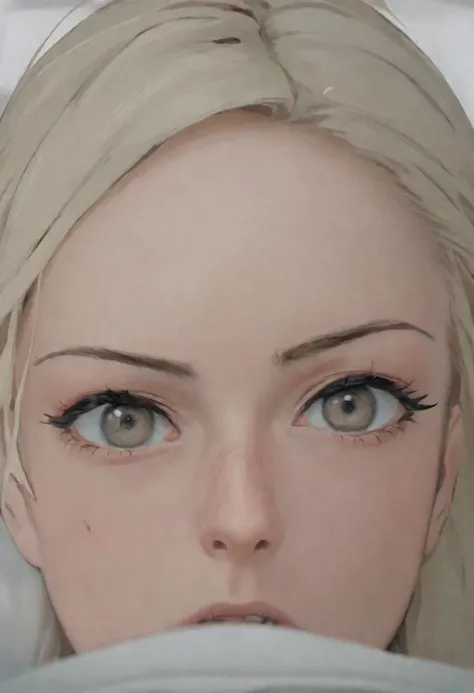 face focus view of a girl looking at the viewer, fucked by a man