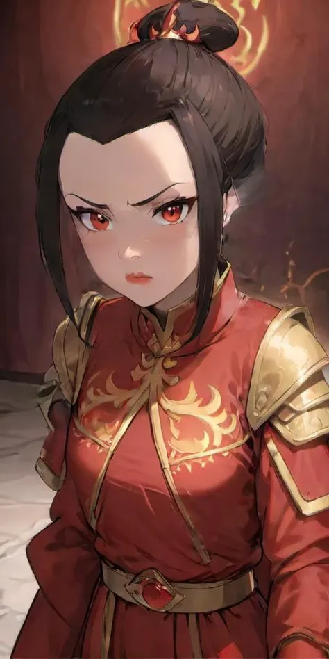 (reallife-logic) (((Ultra-HD-details)))   <lora:Azula_XL:1>azula, 1girl, red-eyes