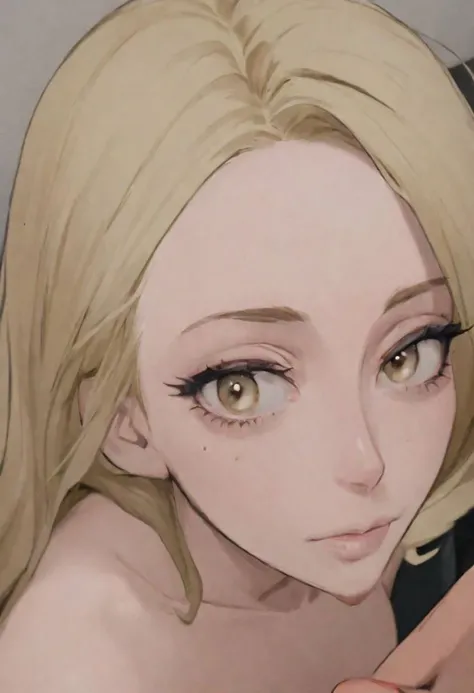 face focus view of a girl looking at the viewer, fucked by a man