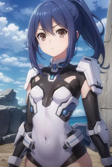 manatakamiya, <lora:mana takamiya s2-lora-nochekaiser:1>,
mana takamiya, long hair, hair between eyes, (brown eyes:1.3), blue hair, ponytail, sidelocks,
BREAK armor, leotard, bodysuit, covered navel, headgear, mecha musume,
BREAK outdoors, sky, clouds, sun, blue sky,
BREAK looking at viewer, (cowboy shot:1.5),
BREAK <lyco:GoodHands-beta2:1>, (masterpiece:1.2), best quality, high resolution, unity 8k wallpaper, (illustration:0.8), (beautiful detailed eyes:1.6), extremely detailed face, perfect lighting, extremely detailed CG, (perfect hands, perfect anatomy),