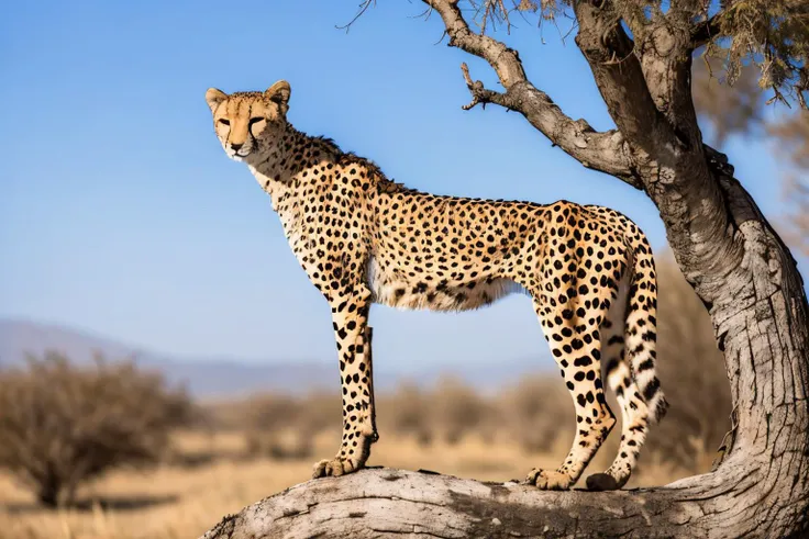 desert landscape (masterpiece, best quality:1.2), ultra-detailed, EdobCheetah cheetah (standing on a tree):1.3, (realistic:1.5), <lora:EdobCheetah_v1.0:0.8>