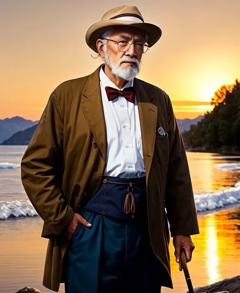 modelshoot style, (extremely detailed CG unity 8k wallpaper), full body painting of  old man fishing, bakclight, trending on ArtStation, trending on CGSociety, Intricate, High Detail, Sharp focus, dramatic, photorealistic painting by midjourney, Jeremy Lipking, Norman Rockwell, by Antonio J. Manzanedo, by (Alphonse Mucha), gaston bussiere