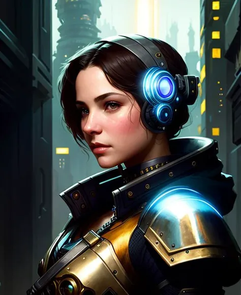 portrait futuristic tawny cyberpunk young female Paladin, in futuristic heavily raindrop tokyo rooftop cyberpunk night, ssci-fi, fantasy, intricate, very very beautiful, elegant, neon light, highly detailed, digital painting, concept art, human anatomy, soft light, hdri, smooth, sharp focus, illustration, art by tian zi and craig mullins and WLOP and alphonse mucha
