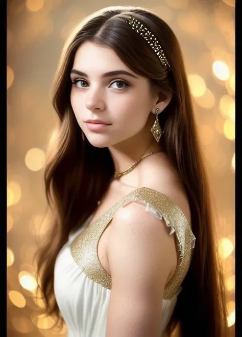 (photorealistic:1.2) painting (full body:1.2) portrait of (stunningly attractive:1.2) young girl in studio, (ultra-detailed:1.1), (perfect feminine face:1.3), (long straight brown hair:1.2), (glitter freckles:1.1), glitter, wearing a dress, intricate, 8k, highly detailed, studio lighting, (rim lighting:1.4), intense, sharp focus, art by artgerm and rutkowski and alphonse mucha, cgsociety