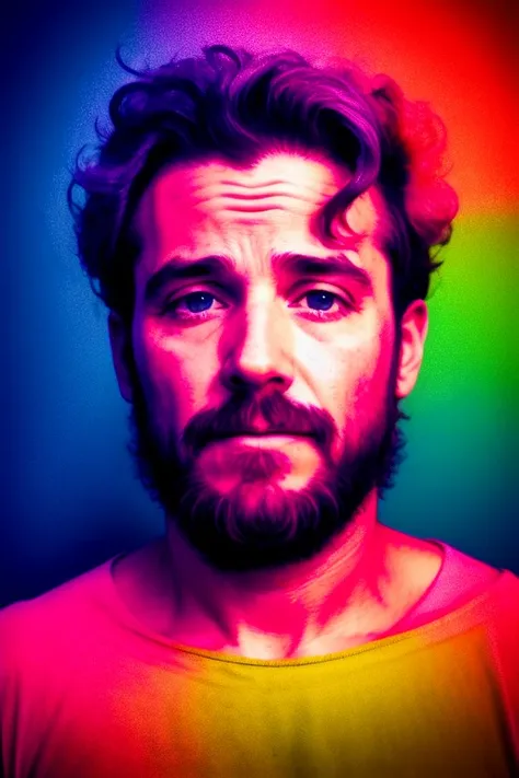 (Magical Photo:1.3) of (Rough sketch:1.3),(Hopeless:1.3) drunk man,Highly Detailed,(Technicolor:1.3)