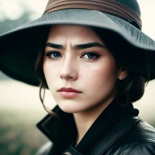 A fair woman looking sad, portrait, realistic, empty outdoor, gloomy mood,modelshoot style, (extremely detailed CG unity 8k wallpaper)