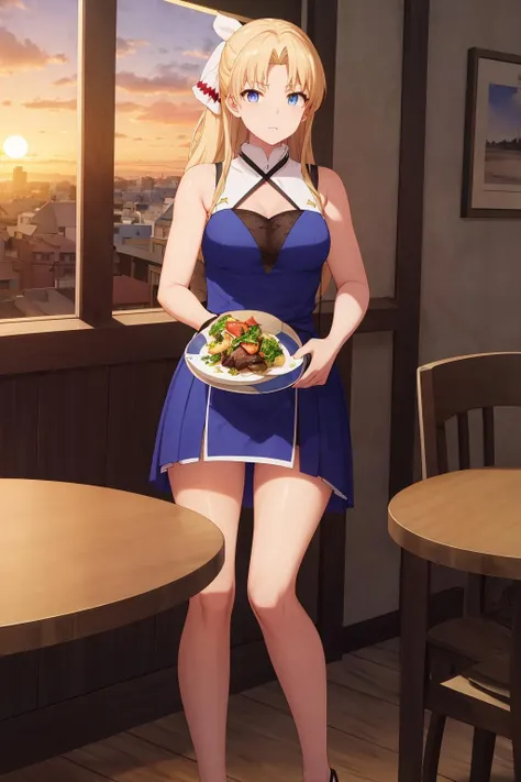 ((masterpiece, high quality, highres,))
restaurant, sunset , looking at viewer,
Jeanne, blue dress, <lora:Jeanne-10:0.7>