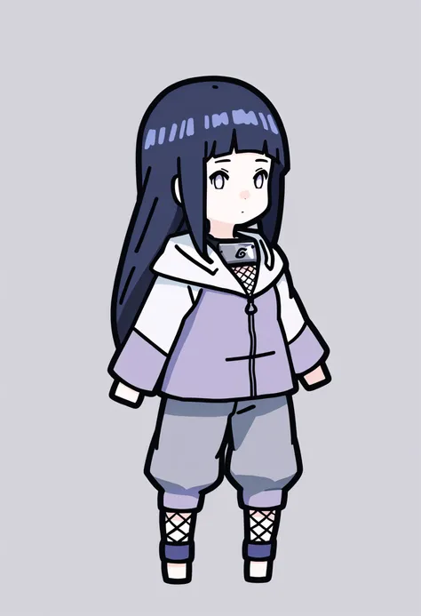 score_9, score_8_up, score_7_up, score_6_up, score_5_up, score_4_up, BREAK
1girl, chibi,
hinata_shippu, long hair, two-tone jacket, hood down, konohagakure symbol, forehead protector, pants, expressionless, fishnets  , toeless boots,
standing, full body, solo, looking at viewer, simple background, white background    <lora:RabbitAndSteelXLLocon:1>    <lora:HinataXLv7:1>