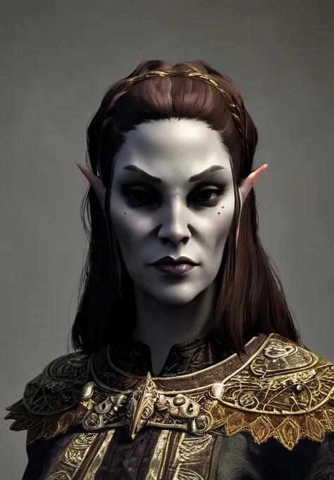 1girl, <lora:Dunmer-Female:0.8>, Dunmer-Female, 1girl, solo, portrait,, (masterpiece, best quality, absurdres, detailed, ultra-detailed:1.3), charming