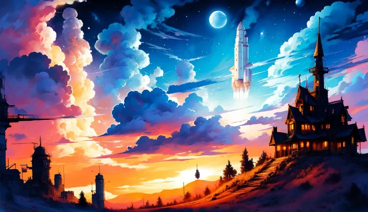 masterpiece,(best quality:1.3),
<lora:FantasyNightV1:0.7>,fantasy_night,Mars,Space,(rocket:1.2),ship,Helicopter,