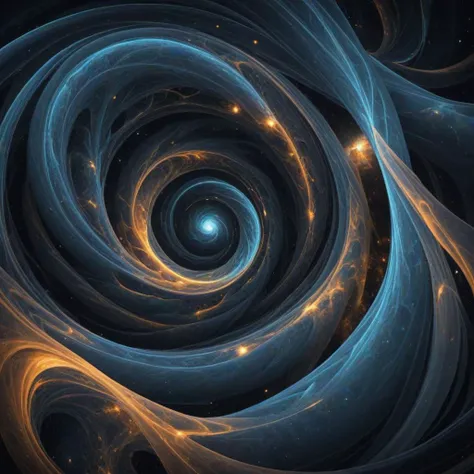 abstract wallpaper of quantum entanglement intricacies mixed with multidimensional gravitational waves