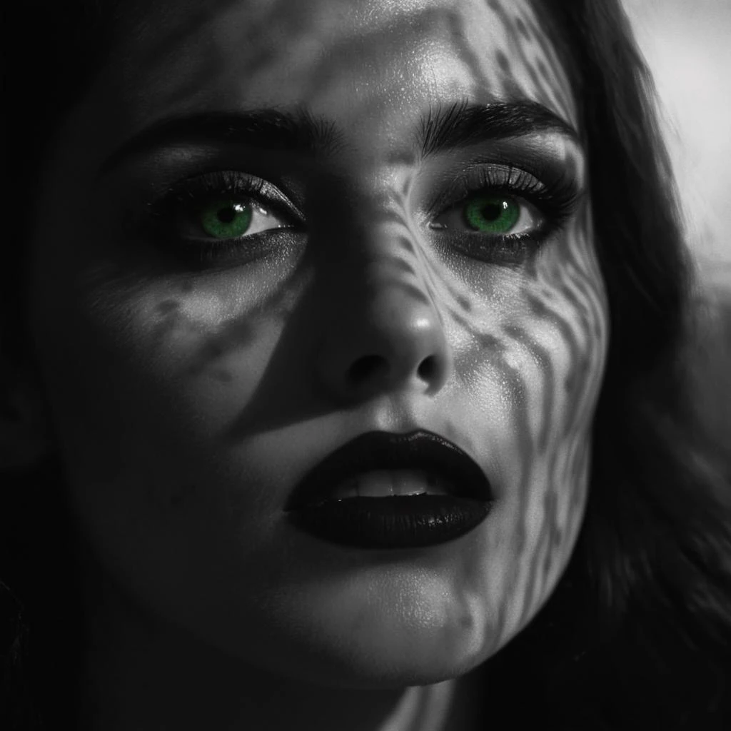 UHD, 4k, ultra detailed, cinematic, a photograph of <lora:casting shadow style v2:1> casting shadow style
A cucoloris patterned illumination casting a circular shadow
<lora:sin city style v2:0.2>
In Sin City universe Ava a woman with blood on her face sin city style,1girl,long hair,black hair,1boy,green eyes,monochrome,greyscale,parted lips,teeth,blurry,looking at another,lips,blood,blurry background,portrait,spot color,blood on face,realistic,Frank Miller's Sin City,dark theme,cinematic film,comic book series,graphic novel,Neo-noir,high contrasts,sin city style,closeup , film noir, low key light, dim light, low light, dramatic light, film grain, epic, beautiful lighting, inpsiring