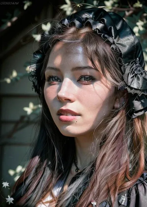 jessica, gothic, masterpiece,best quality, intrincate details, photo, 50mm lens, perfect shadows, perfect face and lips <lora:atrizes_v05:1> <lora: casting shadow style SD1.5:0.8> <lora:gothic_v1:0.8>