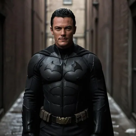 <lora:Luke_Evans-000010:0.5> luke evans as batman in an alley, low key