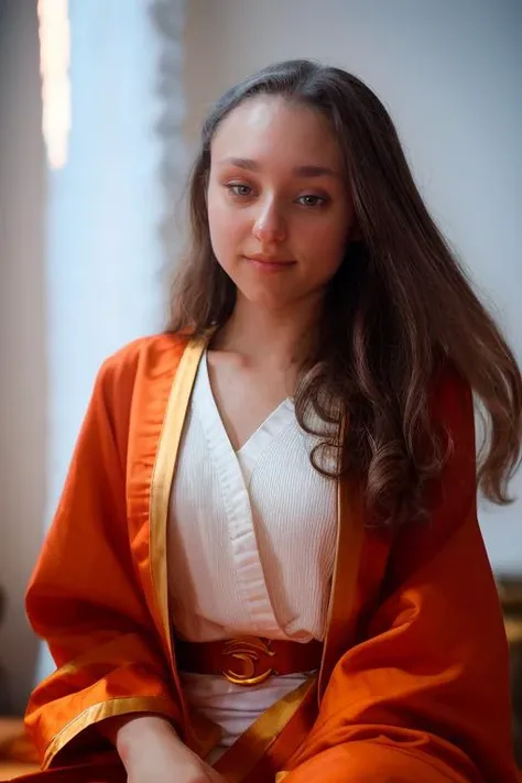 DEN_erisverba_SG,
a Buddhist monk sitting outside and meditating in a Buddhist monastery wearing orange Buddhist robes, Buddhist, tranquillity, peace,
bokeh, f1.4, 40mm, photorealistic, raw, 8k, textured skin, skin pores, intricate details <lora:epi_noiseoffset2:1>, epiCRealism <lora:ClothingAdjuster3:-1.3>