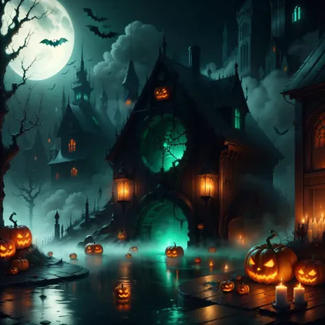 <lora:halloweenTech-20:0.8>, halloweentech , scifi, supernatural green, spooky,
(hotspring:1.2) ,