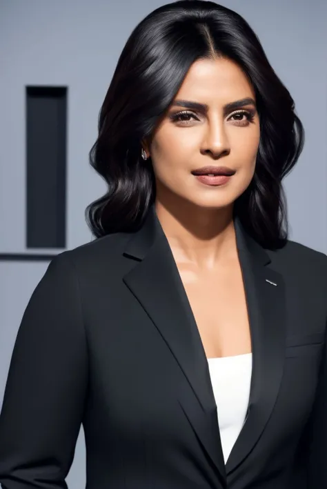 <lora:Priyanka_Chopra_V2:0.9> portrait of a woman wearing black suit,