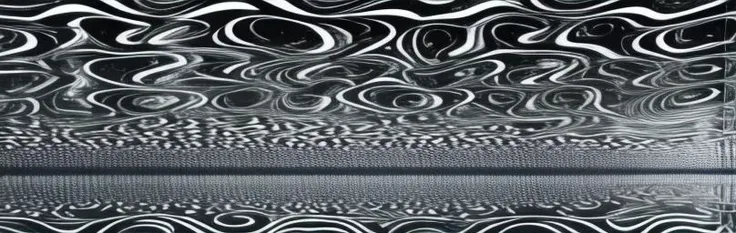 wave, (glitchy:1.3), line, glass, (line:0.8), pattern, mirror, reflection, monochrome, black, white background, (singal:0.9), (minimal:1), (Vjexplo:0.9), <lora:Vj_art_inspired_by_Schneider_v1:2>