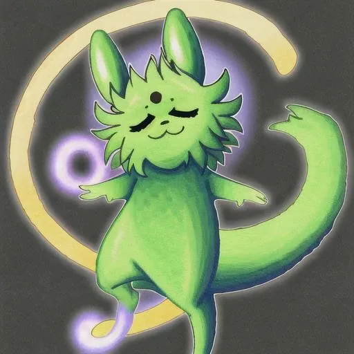 <lora:SaintRainWorld:1>, Fluffy, Slugcat, Simple background, Happy, Looking at viewer, Positive vibes, Artwork, Masterpiece, Good quality, hq, Full body