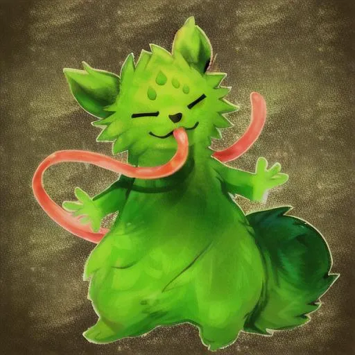 Fluffy, Slugcat, Simple background, Happy, Looking at viewer, Positive vibes, Artwork, Masterpiece, Good quality, hq, Full body, SaintRainWorld, <lora:SaintRainWorld-000003:1>