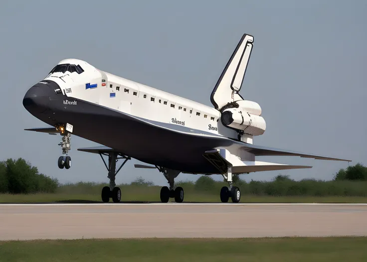 space shuttle taking off from runway