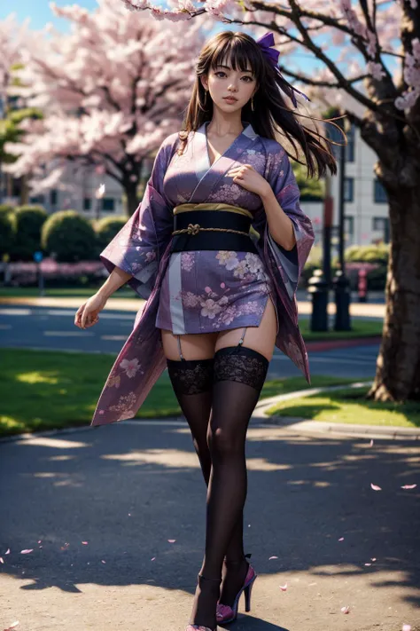 (Japan around 1700:1.5)、1 female、(Super beautiful)、(beautiful face:1.5)、Kunoichi、(Ninja outfit:1.4)、(Clothes:2)、bare legs、spread your legs、In front of a fallen temple、(At SFW:2)