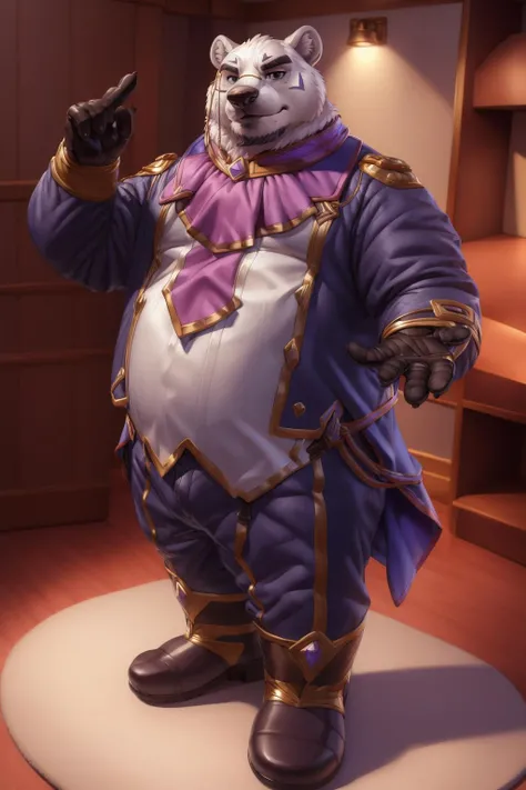 <lora:borealis-08:1>, borealis(LAH), plump, belly, bara, detailed hands, five fingers, (pose:1.3), (posing:1.3), (soft shading), 4k, hi res, ((detailed face, (detailed eyes:1.0), detailed)), (full body), by zackarry911, by zaush, (by personalami:0.5), solo, looking at viewer, gloves, 1boy, holding, full body, male focus, boots, alternate costume,