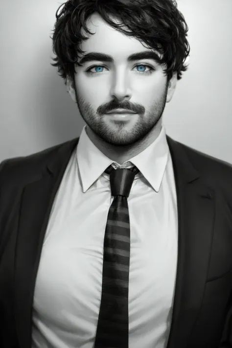 <lora:Alex_Brightman:.7> Alex Brightman, ((masterpiece))1boy, male focus, facial hair, brown hair, necktie, solo, afro, realistic, striped, beard, striped pants, vest, looking at viewer, hand on own chest, smirk, grunge aesthetic, (best aesthetic), striped shirt, shirt, rule of thirds, best light and shadow, (beautiful detailed eyes), (extremely detailed),((best quality)), rim lighting,