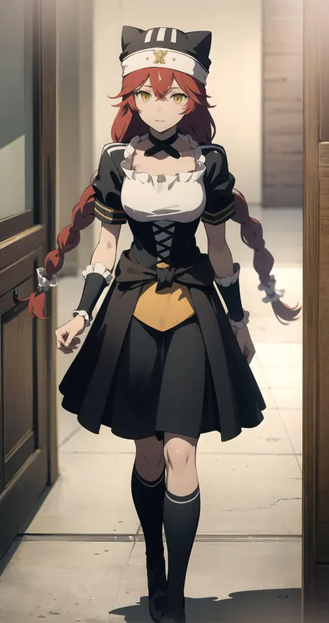 (masterpiece, best quality),lupusregina_beta,hat,choker,black dress,standing,<lora:lupusregina_beta:0.8>,