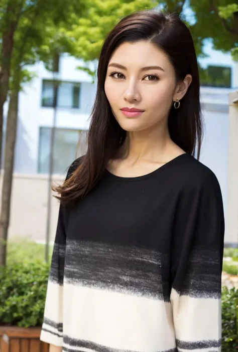 <lora:lijiaxin:0.92:lbw=1,0,0,0,1,1,0,0,1,1,1,1,1,1,1,1,1>lijiaxin face,lijiaxin body,lijiaxin sex,(highres:1.67),
jewelry, 1girl, solo, earrings, black hair, long hair, blurry, blurry background, photo \(medium\), realistic, brown eyes, blurry foreground, lips, depth of field, upper body, motion blur, tree, photo background, pov, brown hair,building, 3d, city, house, outdoors, looking at viewer, day,white clothes,