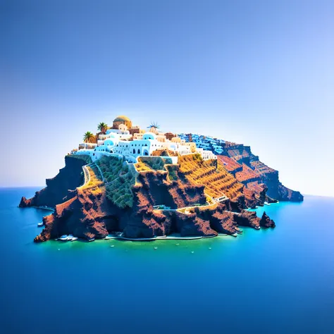 santorini, microworld render style