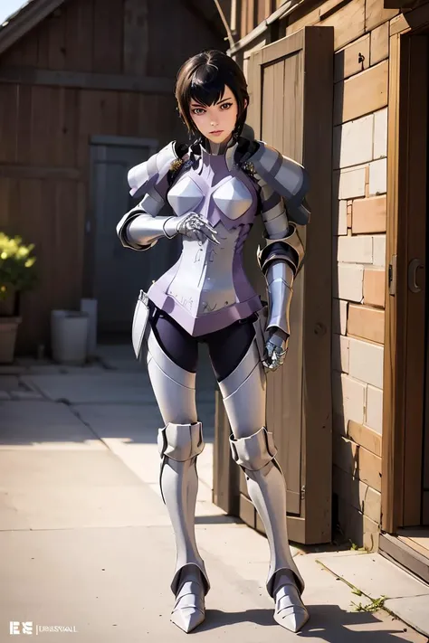 (masterpiece, best quality), 1girl,     <lora:kjelle-nvwls-v1:1> kjelle, pauldrons, armor, bodysuit, armored boots, gauntlets