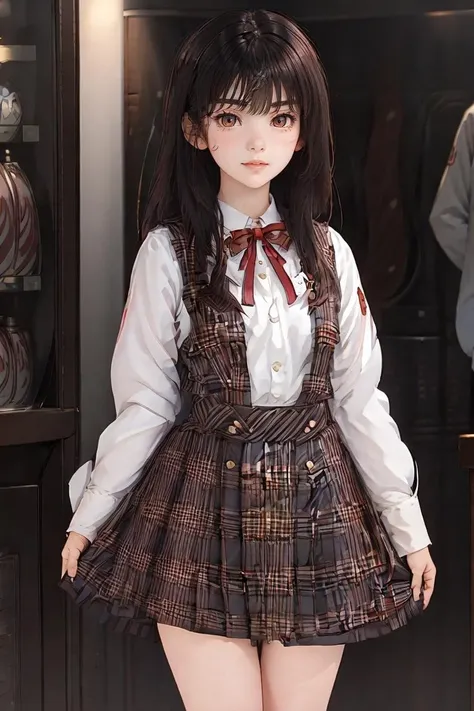 (masterpiece, best quality), 1girl, beautiful face, <lora:Nogizaka_8th:1> nogizaka_costume,