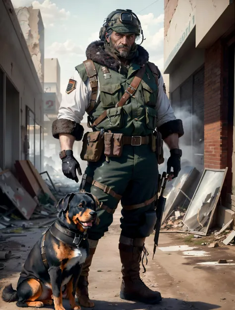 (Color Photo:1.3), best quality, portrait of (old men:1.2), (__advanced-post-apocalyptic-outfits__:1.3), (__advanced-post-apocalyptic-pet-friend__:1.5), (__advanced-post-apocalyptic-accessoires__:1.3), (__advanced-post-apocalyptic-locations__:1.3), (instaphoto:1.2), (post-apocalyptic:1.3), (beautiful eyes:1.3), (ultra detailed face:1.2), (looking at camera:1.1), outside, overgrown, analog, masterpiece, (detailed facial features:1.1), (pale skin:1.2), detailed textured, cotton fabric, cinematic lighting, by robert capa