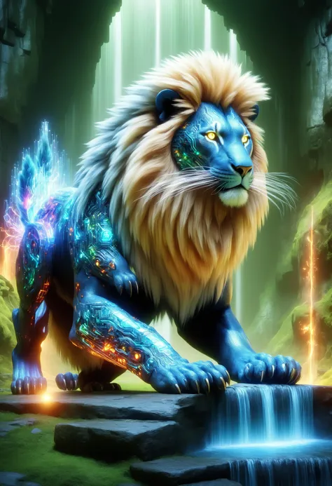 DonMQu4n7umZ3r0XL fusion of Zinogre,lion,squirrel , magical realm, speleothem,alley cat,roaring waterfall,
<lora:DonMQu4n7umZ3r0XL-000006:0.8>,
