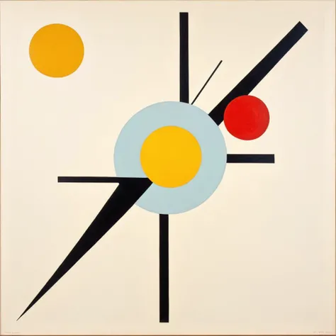 Abstract style <lora:FF-Style-Kazimir-Malevich.LoRA:1> in the style of kazimir malevich,kazimir malevich style,kazimir malevich art,kazimir malevich,a painting of a sun, bauhaus style painting, bauhaus art, inspired by Bauhaus, geometric abstraction, bauhaus, neoplasticism art, modernist composition, inspired by Georg Schrimpf, inspired by El Lissitzky, inspired by Konrad Klapheck, inspired by Gustave Van de Woestijne, de stijl . Non-representational, colors and shapes, expression of feelings, imaginative, highly detailed