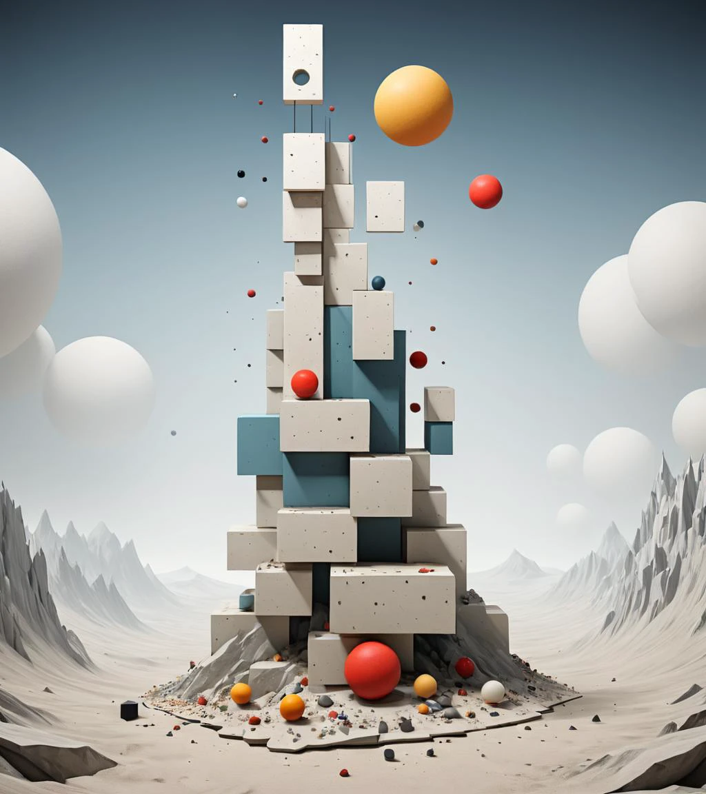 Stacked papercut art of <lora:FF-Style-Kazimir-Malevich-v2.LoRA:1> in the style of kazimir malevich,kazimir malevich style,kazimir malevich art,kazimir malevich,a digital illustration of a space with a lot of objects, surreal 3 d render, abstract surrealism, abstract surrealism masterpiece, a surreal dream landscape, inspired by Mike Winkelmann, 3d abstract render overlayed, 4k highly detailed digital art, surreal dream landscape, surrealism 8k, surrealistic digital artwork, in the art style of filip hodas . 3D, layered, dimensional, depth, precision cut, stacked layers, papercut, high contrast