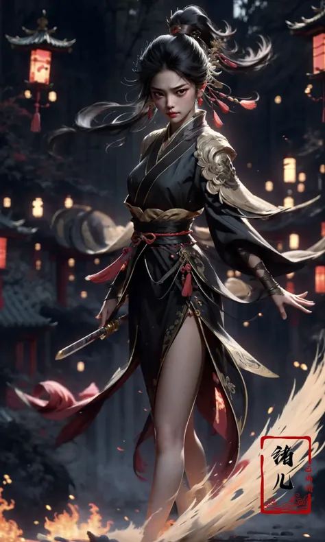 (dramatic, gritty, intense:1.4),masterpiece, best quality, 8k, insane details, intricate details, hyperdetailed, hyper quality, high detail, ultra detailed, Masterpiece,
1girl,solo, hanfu,dress,red ribbon,jewelry,wind,long sleeves,long hair, hair ornament,tassel, (full body:0.8),
holding weapon, sword,
looking at viewerrealisticbamboo groveChinese architecture
A shot with tension(Visual impact,giving the poster a dynamic and visually striking appearance:1.2),Chinese Zen style,impactful picture,
<lora:~Q?-N-VRQswordsman:0.9>