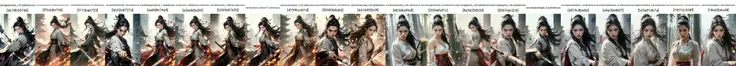 (dramatic, gritty, intense:1.4), masterpiece, best quality, 8k, insane details, intricate details, hyperdetailed, hyper quality, high detail, ultra detailed, Masterpiece, 1girl, solo, hanfu, dress, red ribbon, jewelry, wind, long sleeves, long hair, hair ornament, tassel, holding weapon, sword, looking at viewer, realistic, bamboo grove, Chinese architecture, <lora:swordsman_20230822184207:0.8>