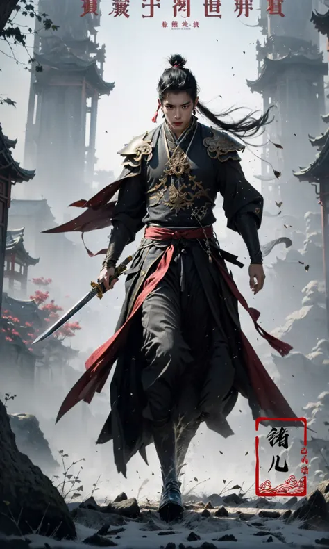 (dramatic, gritty, intense:1.4),masterpiece, best quality, 8k, insane details, intricate details, hyperdetailed, hyper quality, high detail, ultra detailed, Masterpiece,
1girl,solo, hanfu,dress,red ribbon,jewelry,wind,long sleeves,long hair, hair ornament,tassel, (full body:0.8),
holding weapon, sword,
looking at viewerrealisticbamboo groveChinese architecture
A shot with tension(Visual impact,giving the poster a dynamic and visually striking appearance:1.2),Chinese Zen style,impactful picture,
<lora:~Q?-N-VRQswordsman:0.9>