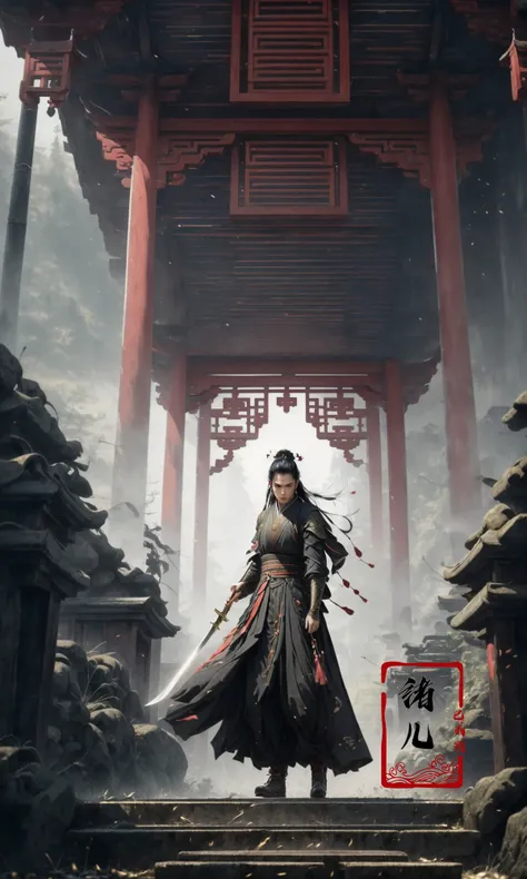 (dramatic, gritty, intense:1.4),masterpiece, best quality, 8k, insane details, intricate details, hyperdetailed, hyper quality, high detail, ultra detailed, Masterpiece,
1girl,solo, hanfu,dress,red ribbon,jewelry,wind,long sleeves,long hair, hair ornament,tassel, (full body:0.8),
holding weapon, sword,
looking at viewerrealisticbamboo groveChinese architecture
A shot with tension(Visual impact,giving the poster a dynamic and visually striking appearance:1.2),Chinese Zen style,impactful picture,
<lora:~Q?-N-VRQswordsman:0.9>