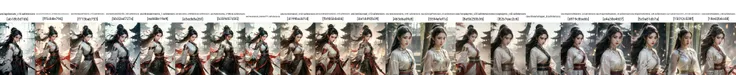(dramatic, gritty, intense:1.4), masterpiece, best quality, 8k, insane details, intricate details, hyperdetailed, hyper quality, high detail, ultra detailed, Masterpiece, 1girl, solo, hanfu, dress, red ribbon, jewelry, wind, long sleeves, long hair, hair ornament, tassel, holding weapon, sword, looking at viewer, realistic, bamboo grove, Chinese architecture, <lora:swordsman_20230822184207:0.8>