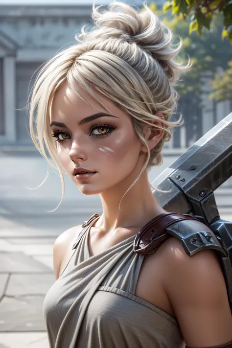 (masterpiece, best quality), intricate details, (Best quality)), ((masterpiece)), ((realistic)), (hyperrealism:1.2), (fractal art:1.2),
(1girl), (perfect face:1.3), <lora:Riven-000016:1> riven \(league of legends\), folded ponytail, short dress, coreset, single pauldron, white hair, black eyeshadow, bare shoulders,yellow eyes,
extreme detailed eyes, colorful, highest detailed, vibrant colors, high contrast,
<lora:add_detail:1>, (8K UHD:1.2), (photorealistic:1.2),