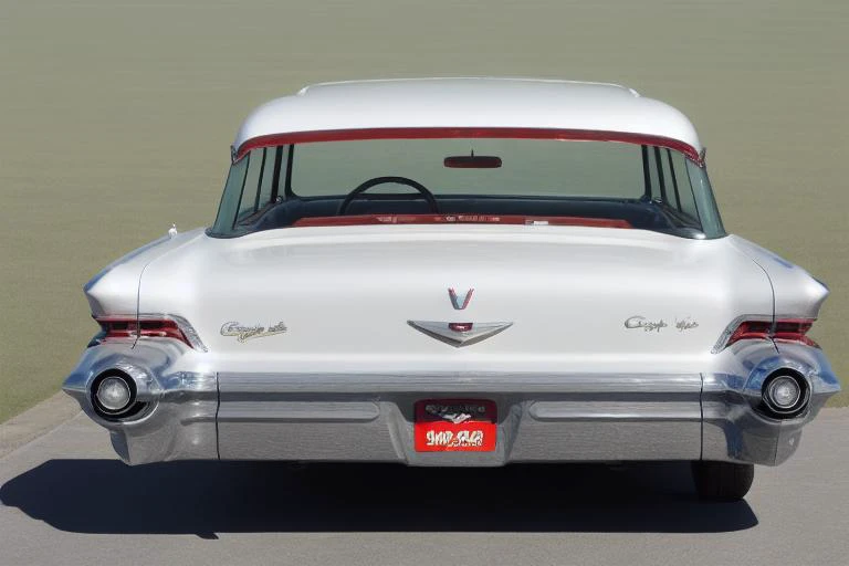 <lora:blahaj_v10:1>, blahaj, 1959 weird funny bizarre Cadillac Estate with two-tone paint job, Badminton style, background is Route 66 with Art Deco gas station and Airport