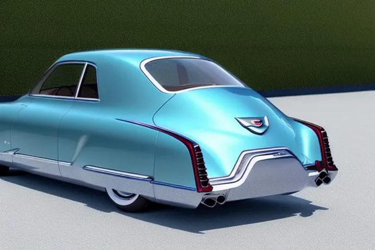 1950 bizarre Cadillac prototype as Chuck Jordan design concept, finely detailed, funky lady,  <lora:jennieBlackpink_v1:1>, ue 5, a computer rendering, minimalism, octane render, 4k,